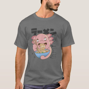 T-shirt Joyeux Axolotl Manger Ramen Japon Style Kawaii Ani
