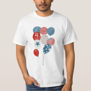 T-shirt Joyeux ballons 4 juillet aquarelle