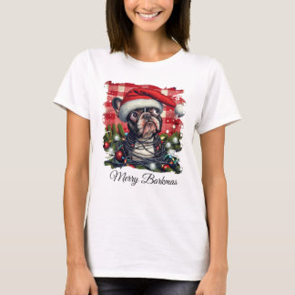 T-shirt Joyeux Barkmas Bouledogue Français Noël