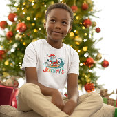 T-Shirt Joyeux Beachmas Père Noël Surfing Retro Design