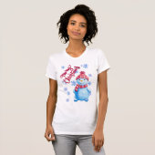 T-shirt Joyeux bonhomme de neige de Noël (Devant entier)