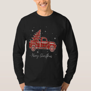 T-shirt Joyeux Buffalo Camion Arbre Rouge Plaid Pour M