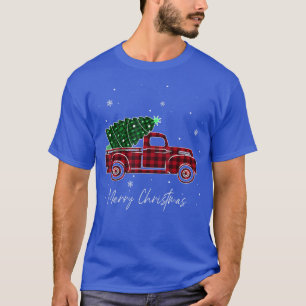 T-shirt Joyeux Buffalo Camion Arbre Rouge Plaid Pour M