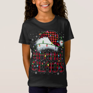 T-Shirt Joyeux Buffalo de Noël Plaid Red Santa Hat Memaw