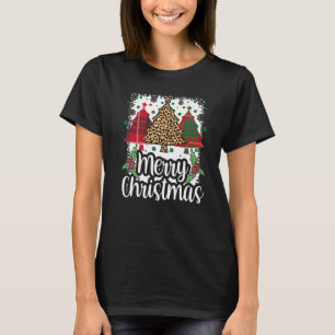 T-shirt Joyeux Buffle de Noël Plaid Arbre de Noël Neige
