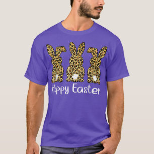 T-shirt Joyeux Bunnies Empreintes de léopard de Pâques