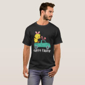 T-shirt Joyeux Bunny de canard de Pâques équitation Camion (Devant entier)