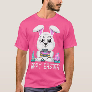 T-shirt Joyeux Bunny de Pâques contrôleur de jeu oeufs Vid