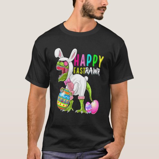 T-shirt Joyeux Bunny T Rex Dinosaur Easter 2022 Co (Devant)