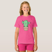 T-shirt Joyeux cactus bébé souriant dans le vase avec les (Devant entier)
