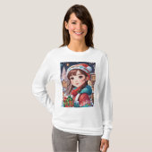 T-shirt Joyeux cadeau de Noël (Devant entier)
