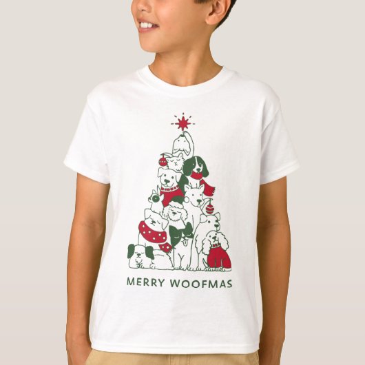 T-shirt Joyeux cadeau de Noël de chien Woofmas pour Noël (Devant)