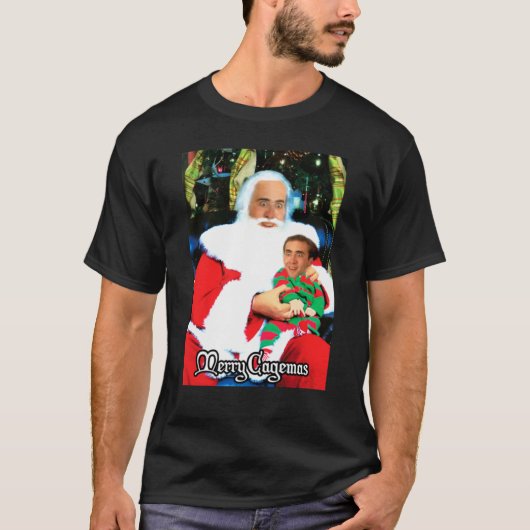 T-shirt Joyeux Cagemas Père Noël Knee Nicolas Cage Noël818 (Devant)