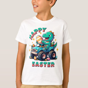 T-shirt Joyeux Camion de Monster de Dinosaure de Pâques Ka