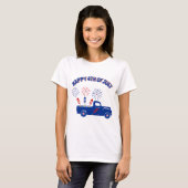 T-shirt Joyeux camion du 4 juillet avec pétards (Devant entier)