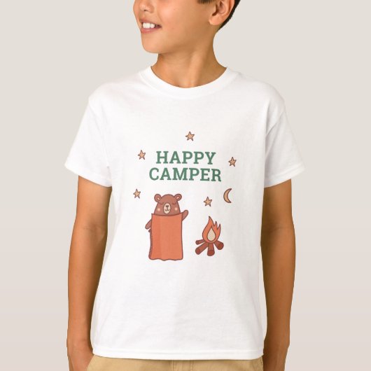 T-shirt Joyeux Camper Cute Bear Camping Anniversaire (Devant)