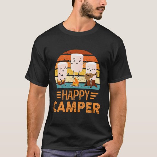 T-shirt Joyeux Camper Marshmallow Pour (Devant)