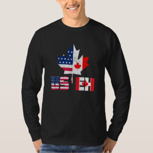 T-shirt Joyeux Canada Day Us Eh American Canadian Flag