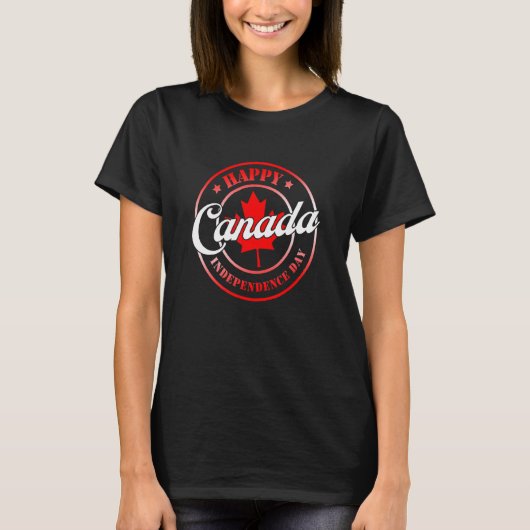T-shirt Joyeux Canada Fête de l'Indépendance Maple Leaf Dr (Devant)