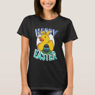 T-shirt Joyeux canard en caoutchouc de Pâques Bunny OEufs 