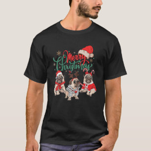 T-shirt Joyeux Carlin de Noël Vilain Noël Lumières Père No