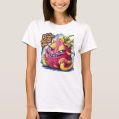 T-shirt Joyeux Cartoon Dragon Fruit Caractère Beaming (Devant)