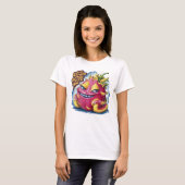 T-shirt Joyeux Cartoon Dragon Fruit Caractère Beaming (Devant entier)