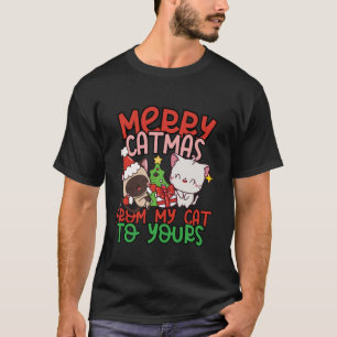 T-shirt Joyeux Catmas Amoureux des chats Chat Noël Humour