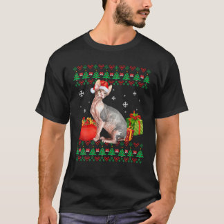 T-shirt Joyeux Catmas Chat Laid Noël Sphynx Maman Papa