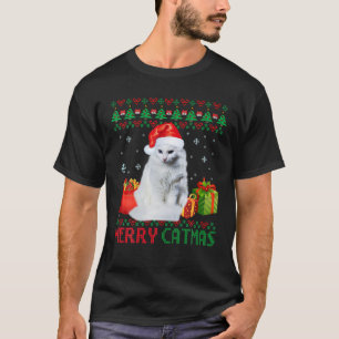 T-shirt Joyeux Catmas Chat Laid Noël Turque Angora Maman