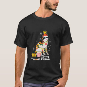 T-shirt Joyeux Catmas Cute Chat Drôle Noël Santa Hat Xm