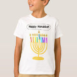 T-shirt Joyeux Channukah Menora / Chanukia<br><div class="desc">hanuka,  hannuka,  hannukah,  hanukah,  hannukkah,  hanoukka,  chanuka,  channuka,  channukah,  chanoukkah,  chanukkah,  chanukkia,  chanukkia,  hanukkia,  hanukkia,  hanukkia,  menora,  mennora,  fêtes,  juifs,  judaïsme,  "happy hanoukka",  happy face",  candelabra, </div>