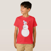 T-shirt Joyeux chanteur Snowman Kids Dark Long Sleeve (Devant entier)