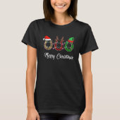 T-shirt Joyeux chapeau de Cheval de Noël Rouge Plaqué Sant (Devant)