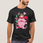 T-shirt Joyeux Chat de la Saint Valentin rose dans la coup (Devant)