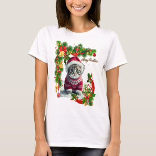 T-shirt Joyeux chat de Noël