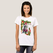 T-shirt Joyeux chat de Noël (Devant entier)