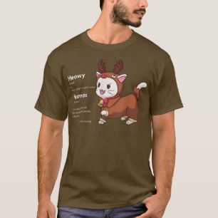 T-shirt Joyeux chat de Noël en costume de renne