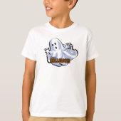 T-shirt Joyeux chat d'Halloween Chasing souris (Devant)