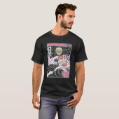 T-shirt Joyeux chat manger Ramen surf Kanagawa Wave Anime (Devant entier)