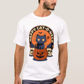 T-shirt Joyeux chat-O-Ween (Devant)