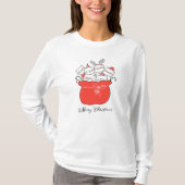 T-shirt Joyeux Chats De Noël Dans Le Sacoche De Père Noël (Devant)