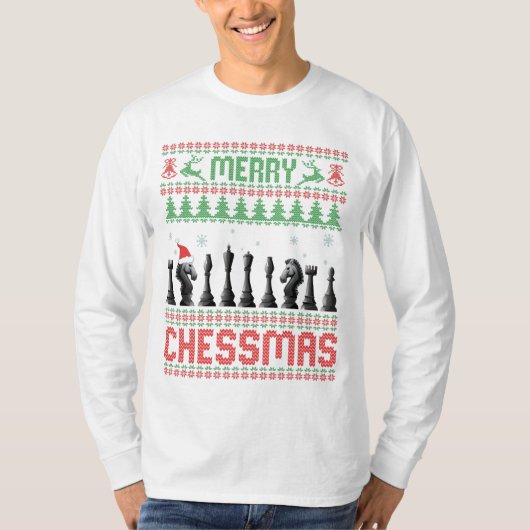 T-shirt Joyeux Chessmas Drôle de Noël en Chess pull de Noë (Devant)