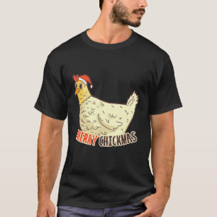 T-shirt Joyeux Chickmas Drôle Noël Père Noël Pun de poulet