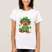 T-shirt Joyeux chien de Jour de la Saint Patrick (Devant)