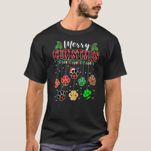 T-shirt Joyeux Chien de Noël Empreinte de patte Buffalo Ro