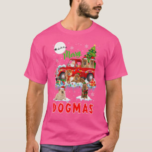 T-shirt Joyeux Chien de Noël Père Noël portant Chow Chows
