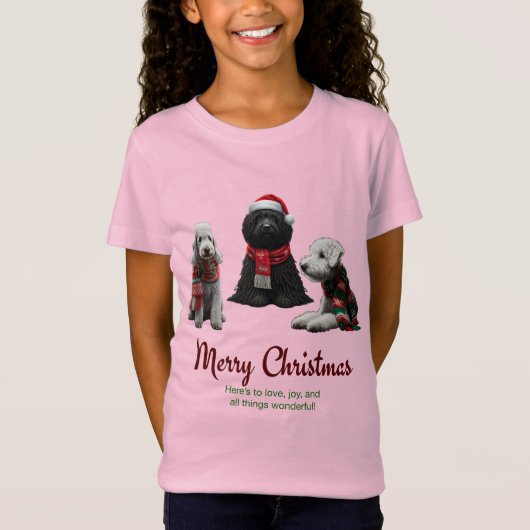 T-Shirt Joyeux Chiens de Noël (Devant)