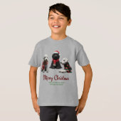 T-shirt Joyeux Chiens de Noël (Devant entier)