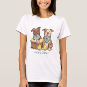 T-shirt Joyeux Chiens taureaux de Pâques